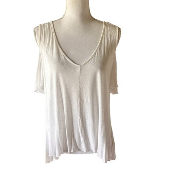 Free People Ivory Rayon Linen Top - Picture 1 of 11